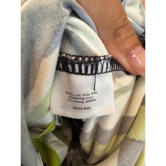 Anne Klein 3X Faux Wrap Top Multicolor Leaf Print Stretch Tunic NWT MSRP$79 - Picture 4 of 10